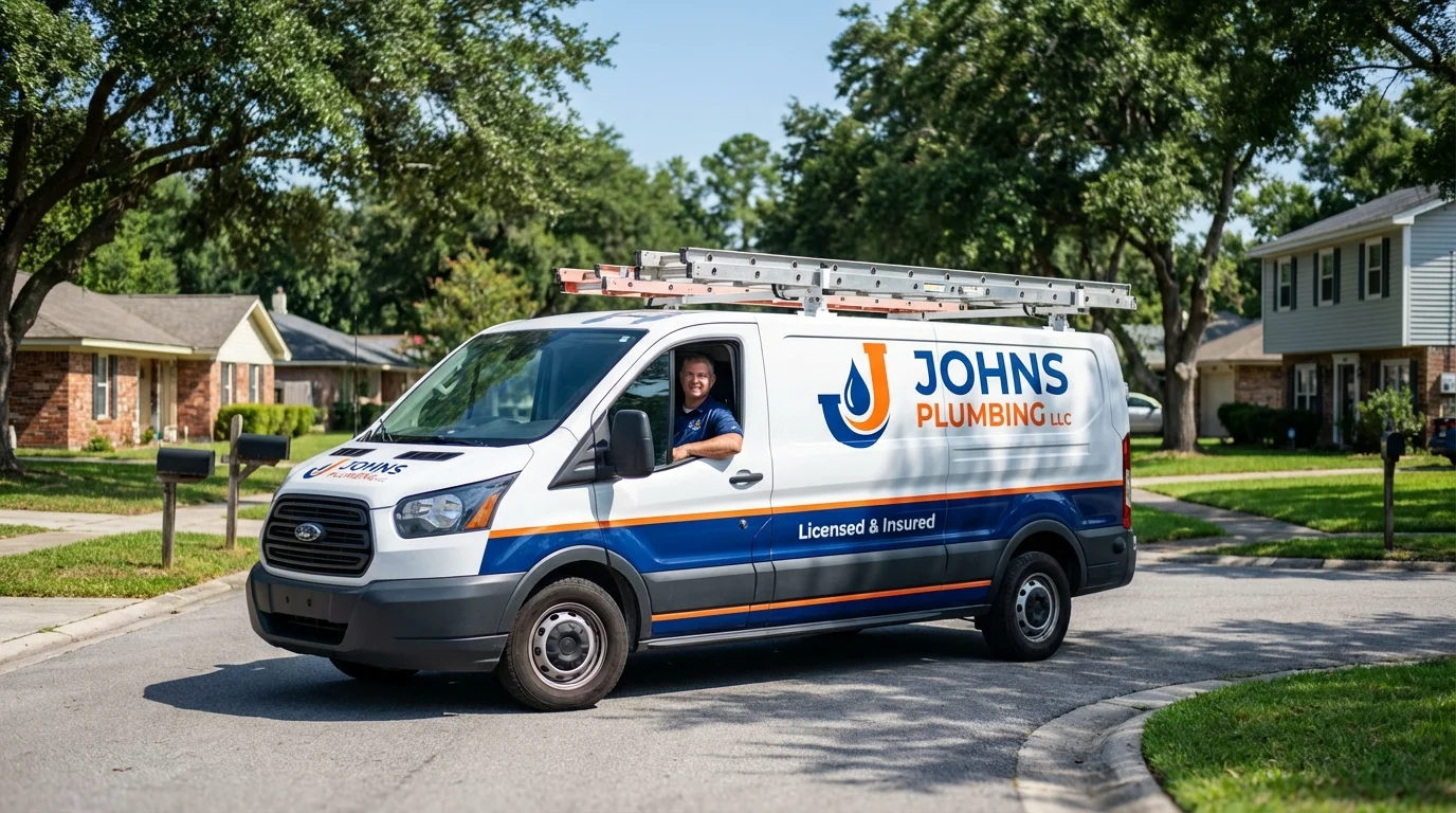 Johns Plumbing LLC service van in Bellefonte, PA